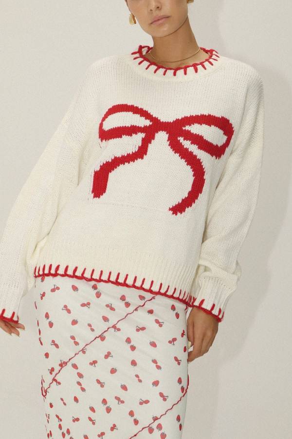 Rosalia Red Bows Knit Sweater