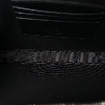 GG Supreme Monogram Calfskin Web Medium Messenger Bag Black Grey