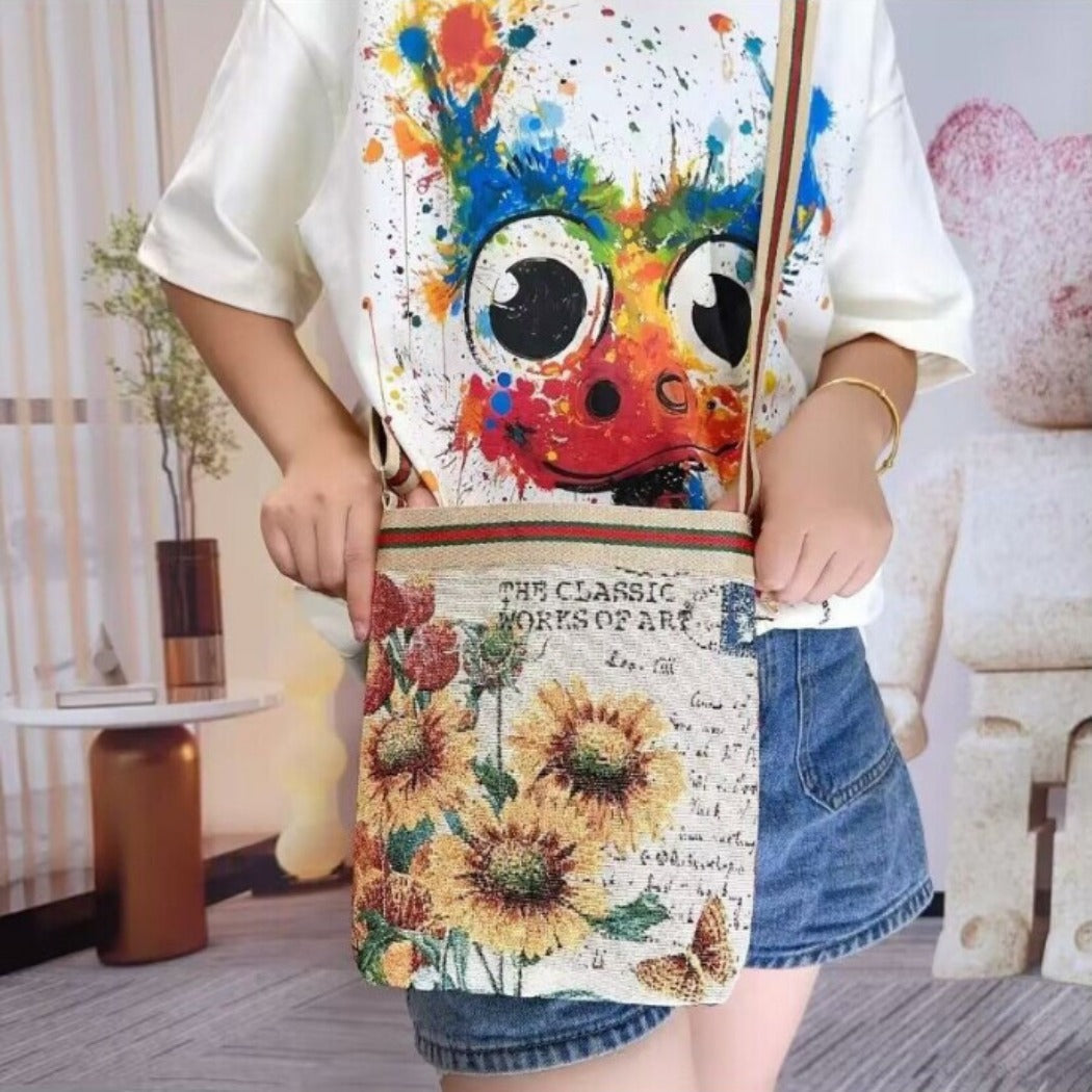 Cosbai - Cute Cartoon Crossbody Bag With Zipper