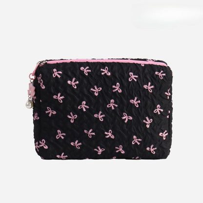Bow Print Large Capacity Sweet Make Up Bag