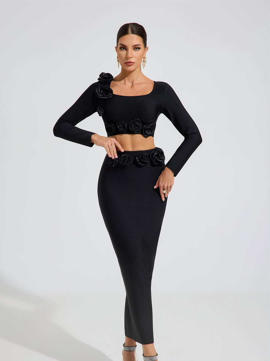 Giana Noir Rose Two Piece Set