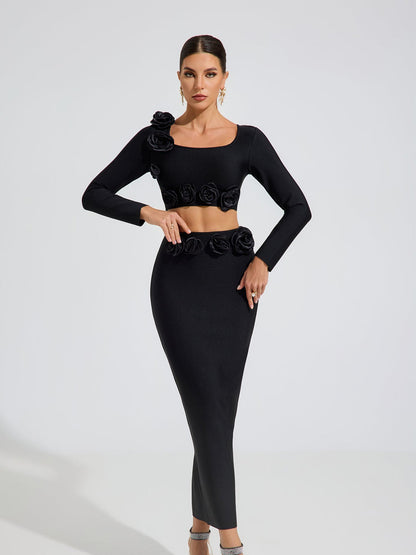 Giana Noir Rose Two Piece Set