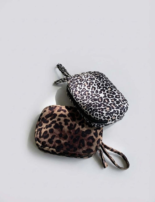 Corduroy Leopard Print Portable Storage Bag