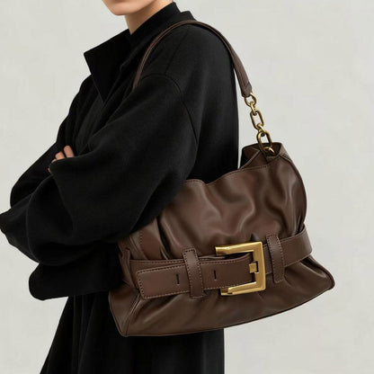 Trendy Belt Buckle Tote Shoulder Bag