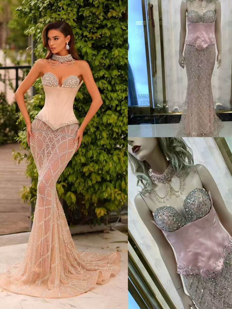 Georgia Sparkling Sequin Strapless Maxi Dress