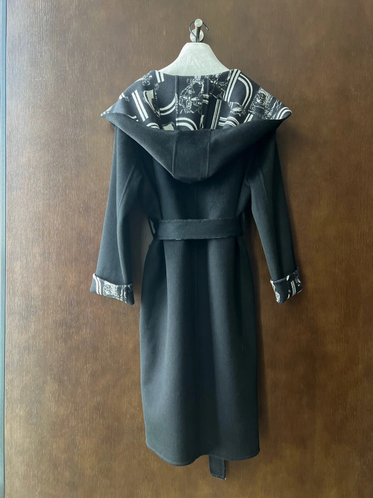 HERMES 25S REVERSIBLE LONG HOODED COAT 049