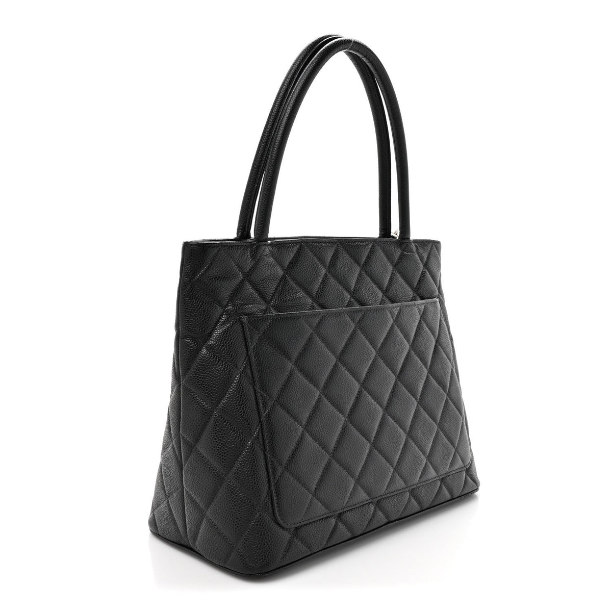 Caviar Quilted Medallion Tote Black