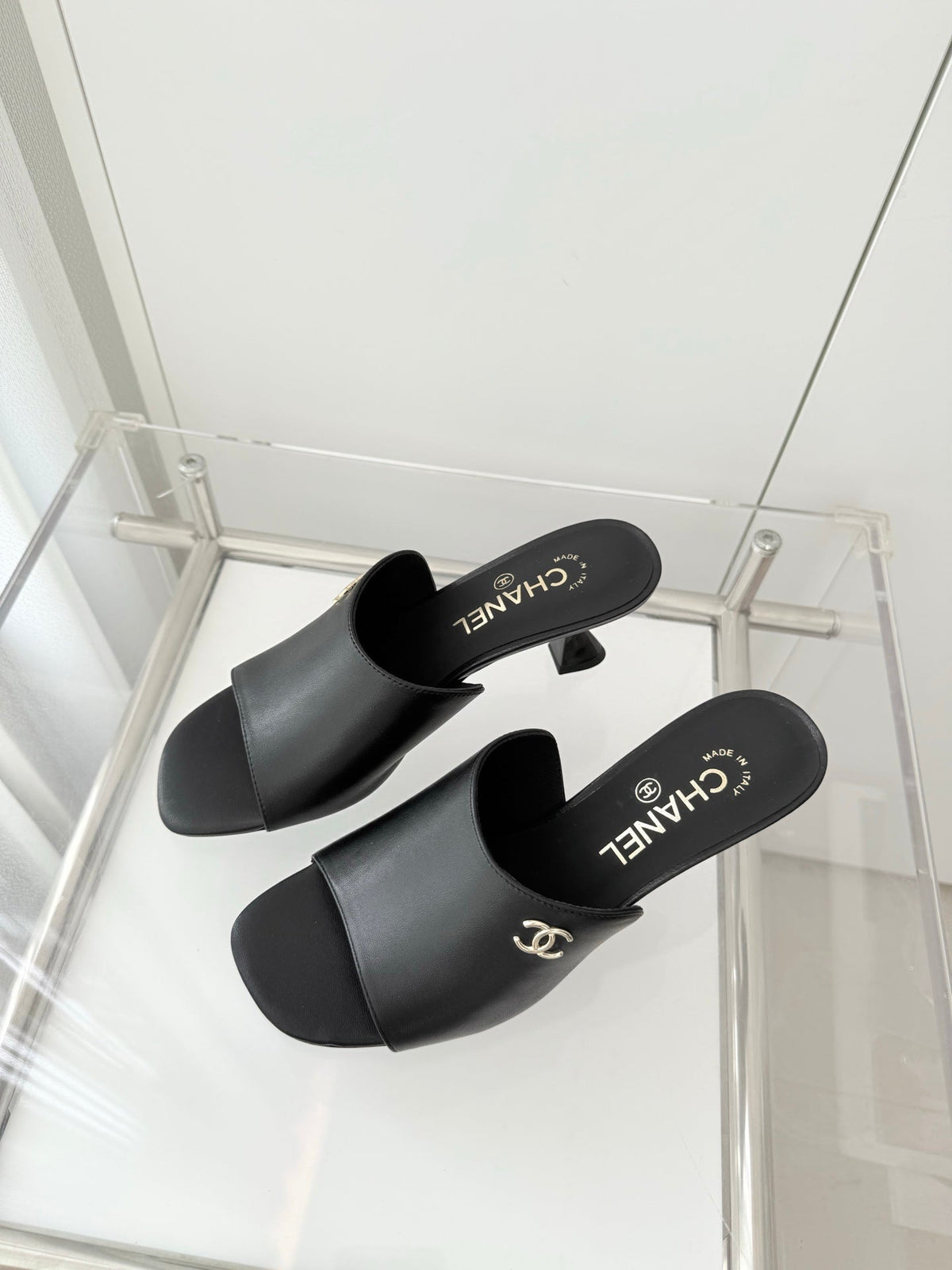 Chanel 26 Sandal 70 Black in Lambskin 597364
