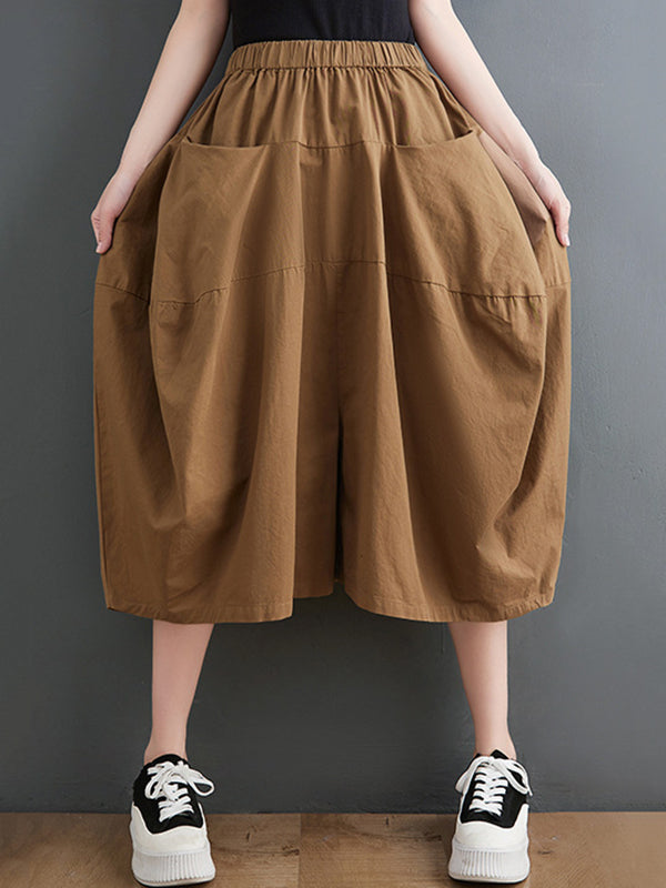 Casual Elasticity High Waisted Wide Leg Pants