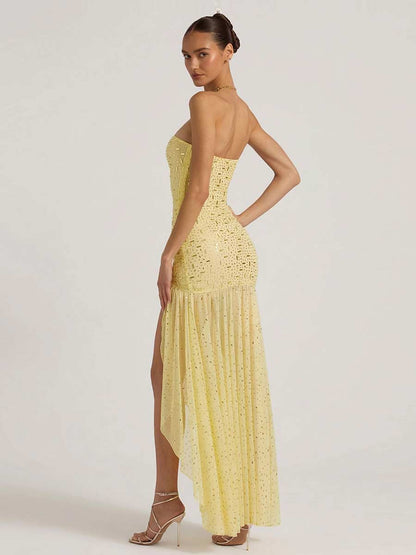 Adela Asymmetric Maxi Dress