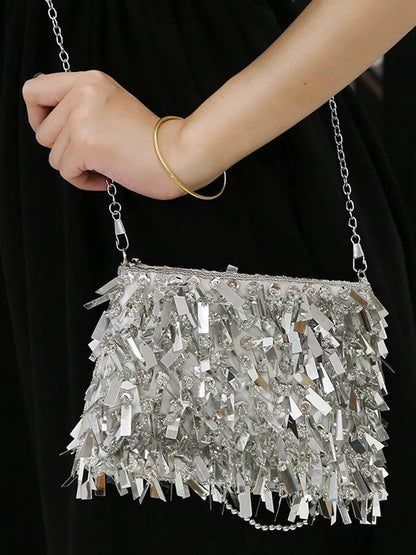 Faye Hand-Embroidered Sequin Evening Bag
