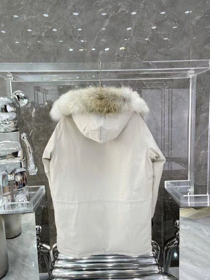 C. Goose Bomber Jacket White Polyester 0032