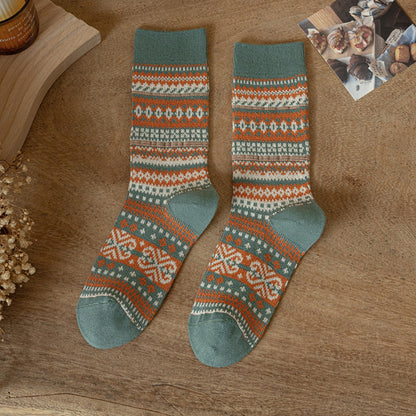 Rufia - Geometric Pattern Autumn Winter Socks