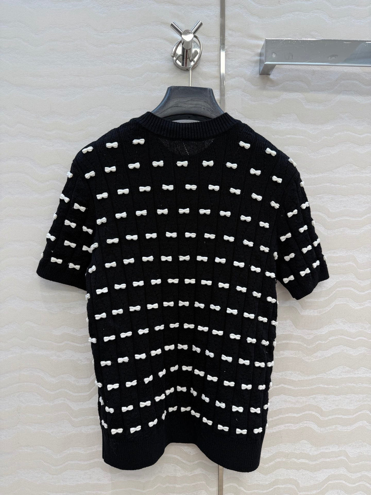 CC 26 Short-Sleeved Top Black White Knit 342788