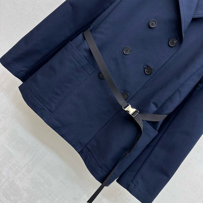 CD 26s Trench Coat Dark Blue Cotton 349778