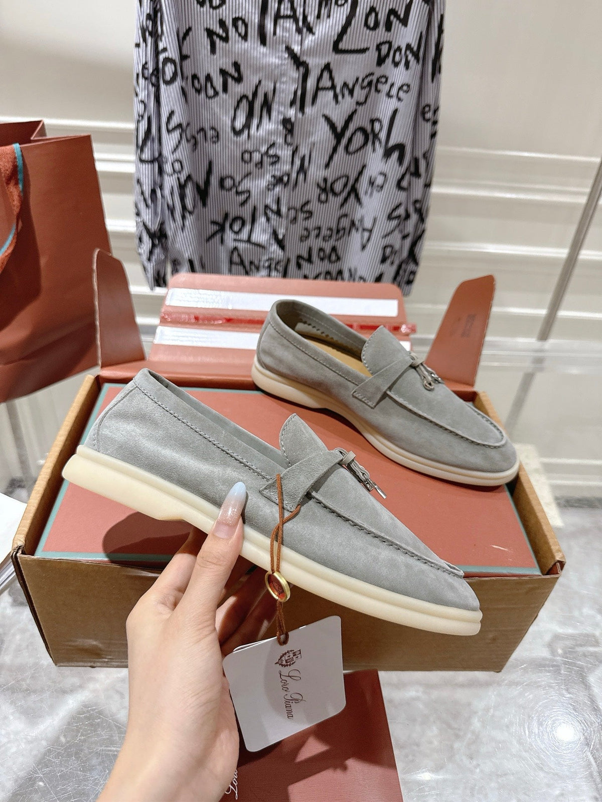 LP Summer Charms Walk Loafers Grey Suede 565864