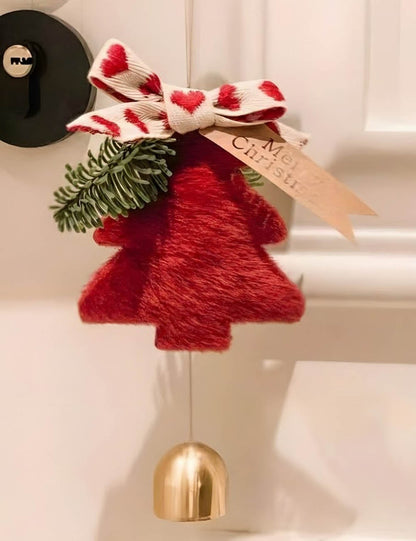 Christmas Tree Jingle Bell Bow Door Decoration