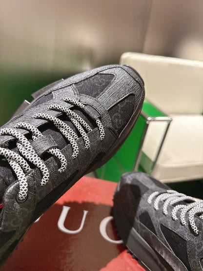 Gucci Rhyton Sneakers Black and Grey Supreme Canvas 507553