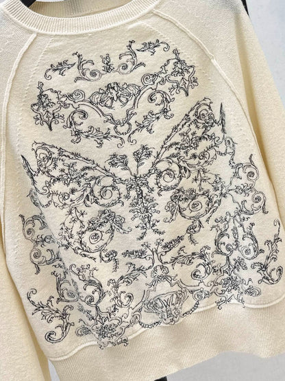 DIOR 25S FLORAL EMBROIDERED CASHMERE SWEATER 571