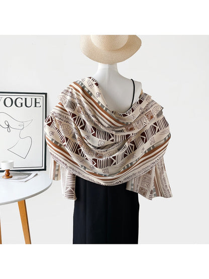 Scarvii - Geometric Print Long Scarf - Timeless &amp; Chic