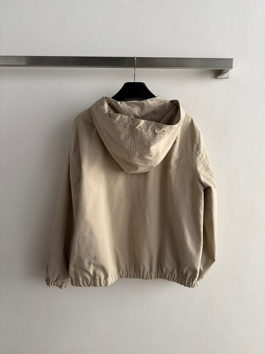 Celine 26ss Khaki Hooded Trench Coat in Cotton