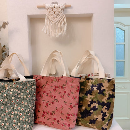 Cosbai - Floral Corduroy Handbag