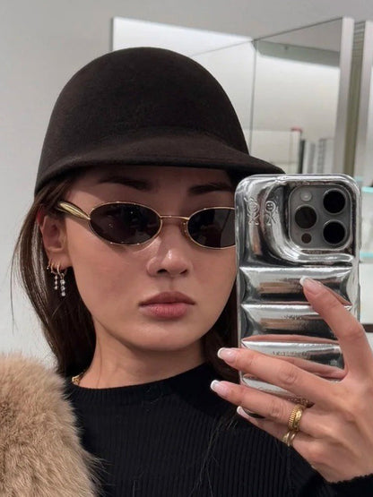 Olive Small Round-Frame Sunglasses