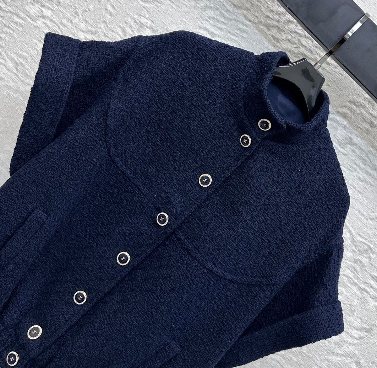 CC Jacket Short-sleeved Navy Blue Cotton 350255