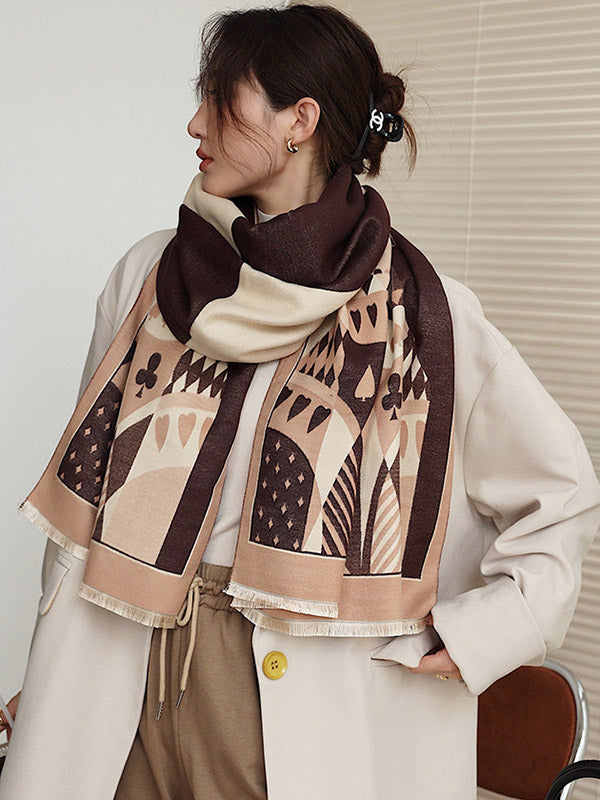 Winter Keep Warm Tasseled Imitated Cashmere Shawl&Scarf