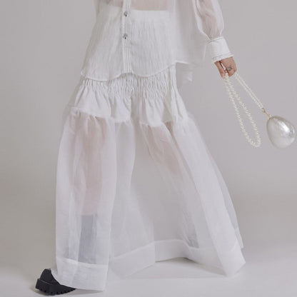 High-Waisted Pleated A-Line Dress