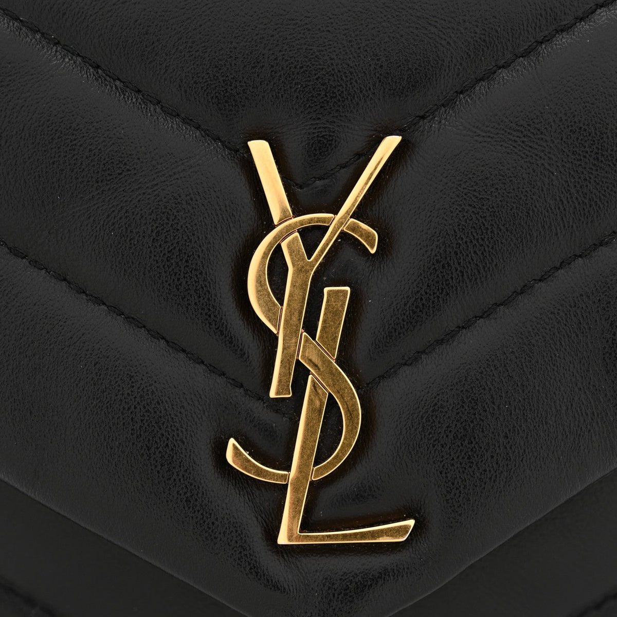 Calfskin Y Quilted Monogram Toy Loulou Crossbody Bag Black