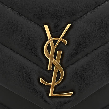 Calfskin Y Quilted Monogram Toy Loulou Crossbody Bag Black
