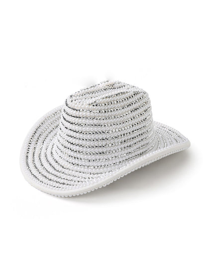 Karina Rhinestone-Embellished Pearl Cowboy Hat