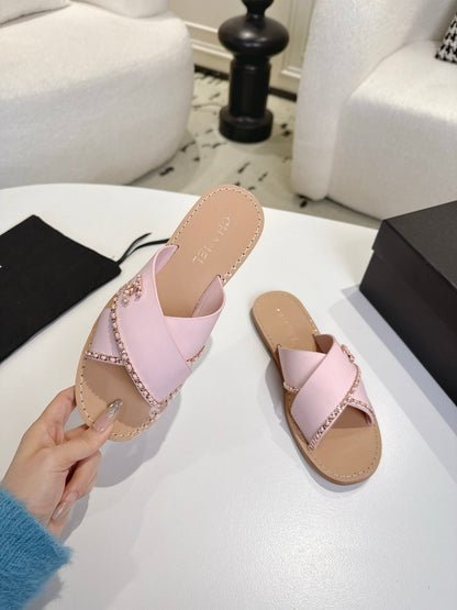 CC Cruise 2025/26 Mules Pink Light Beige Calfskin 570314