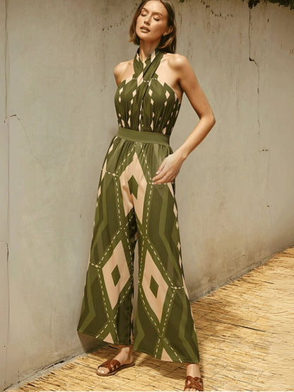 Imelda Geometric Print Swimsuit Set