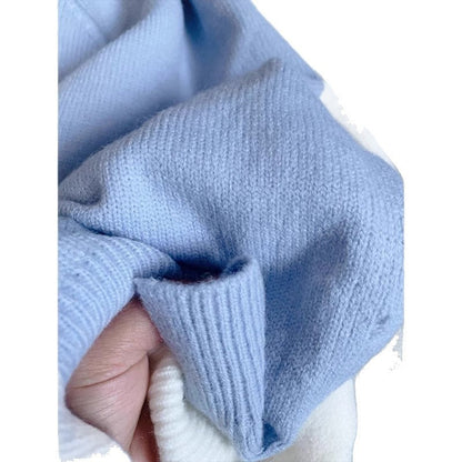 Blue Knit Cardigan Two Piece