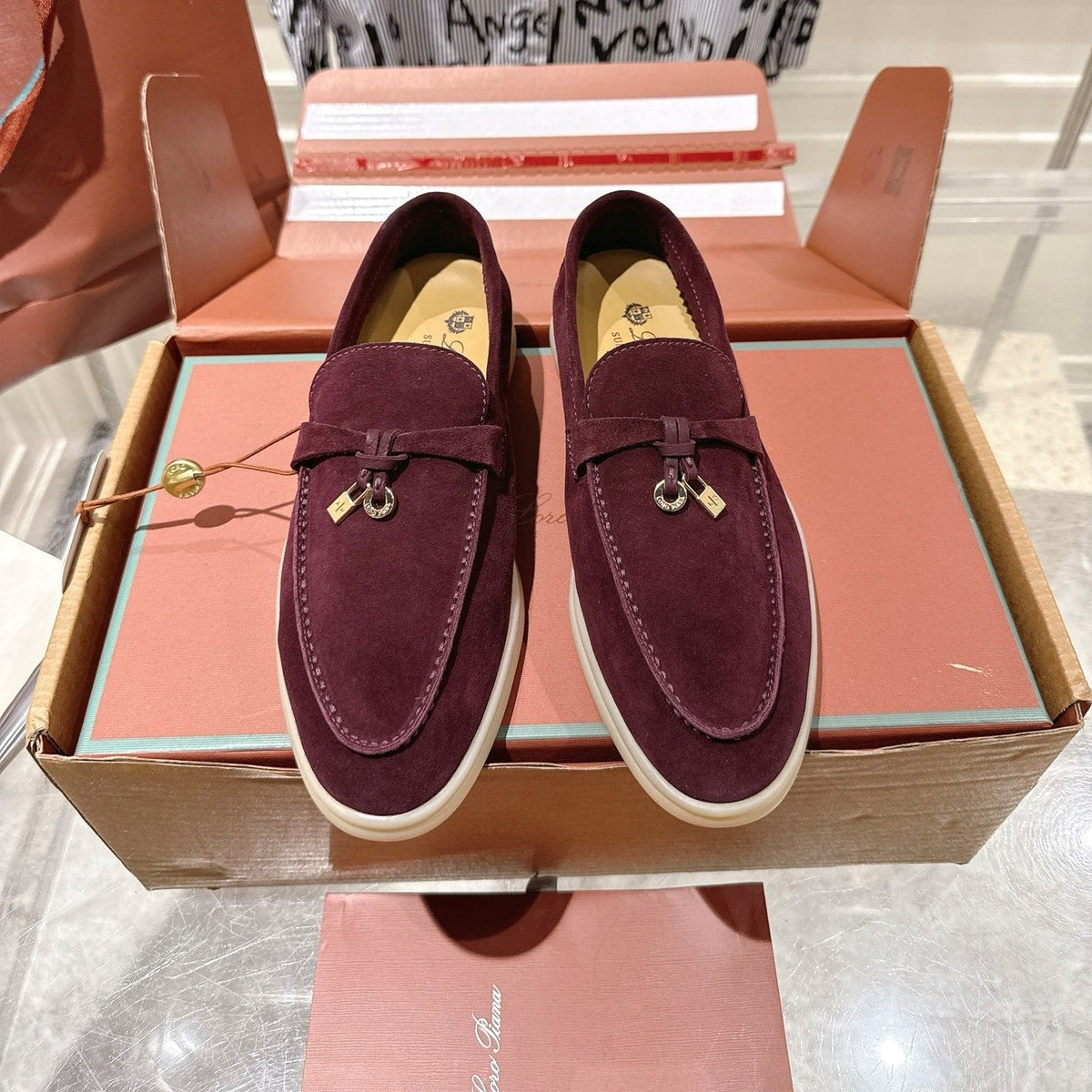 LP Summer Charms Walk Loafers Burgundy Suede 565853