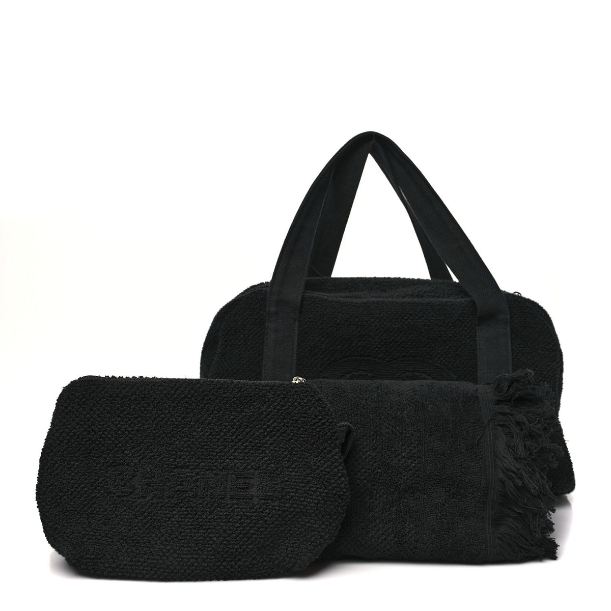 Terry Cotton CC Beach Duffel Towel Set Black