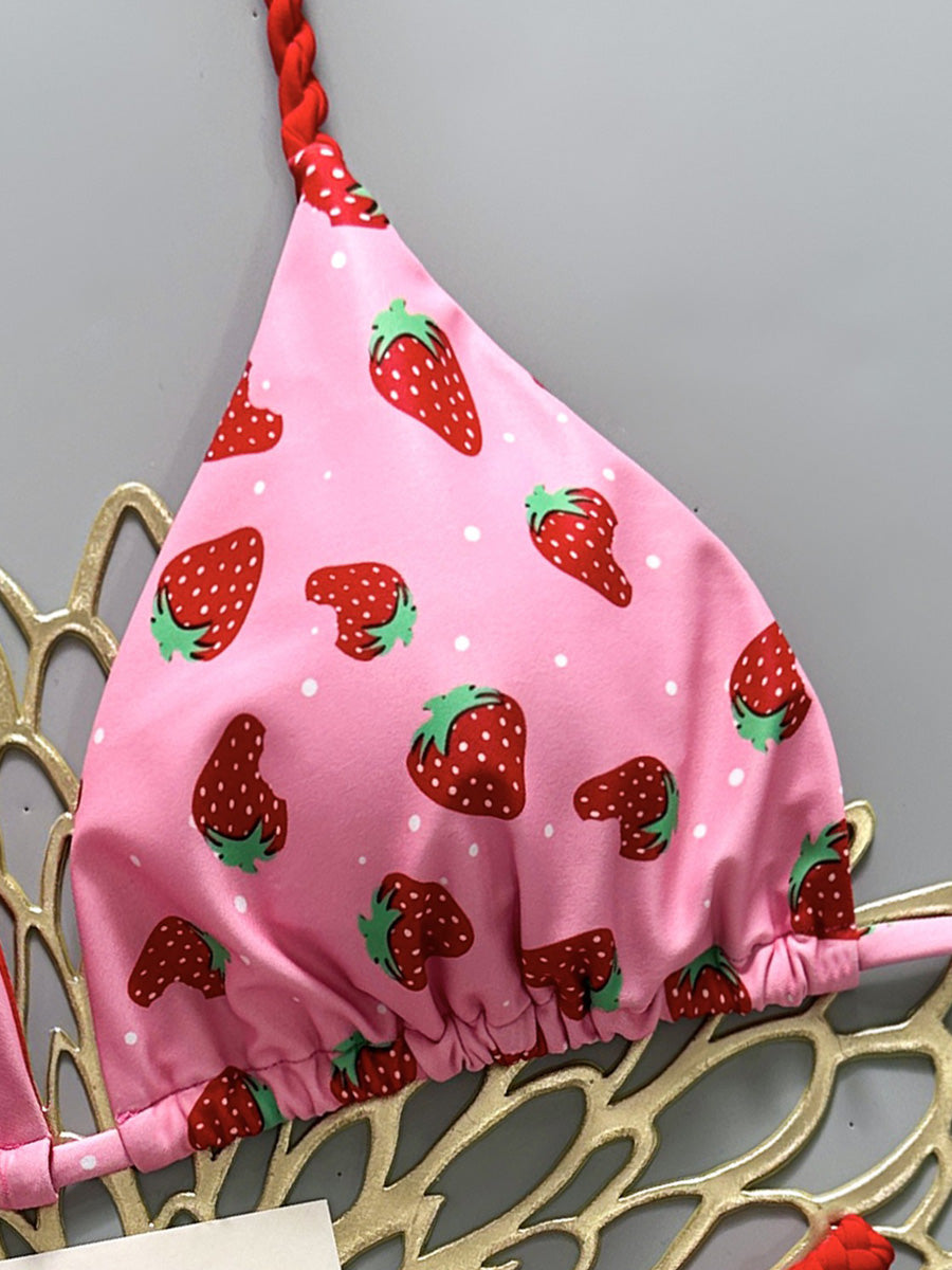 Anastasia Strawberry Print Bikini Two Piece Set