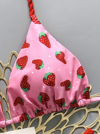 Anastasia Strawberry Print Bikini Two Piece Set