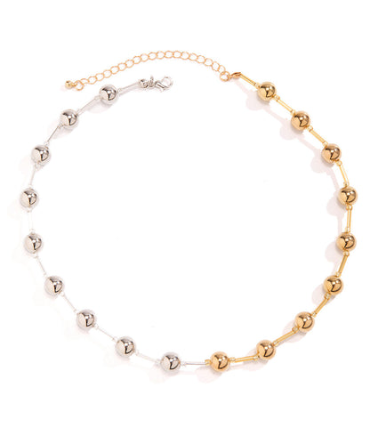 Exaggerated Punk Contrasting Bead Necklace Versatile Geome