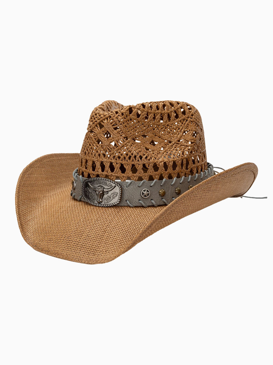 Mariella Retro Straw Western Cowboy Hat