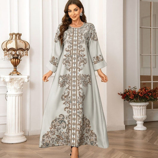 Muslim Robe Crystal Bead Printing