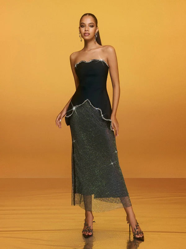 Reggie Rhinestone Bandage Skirt Set