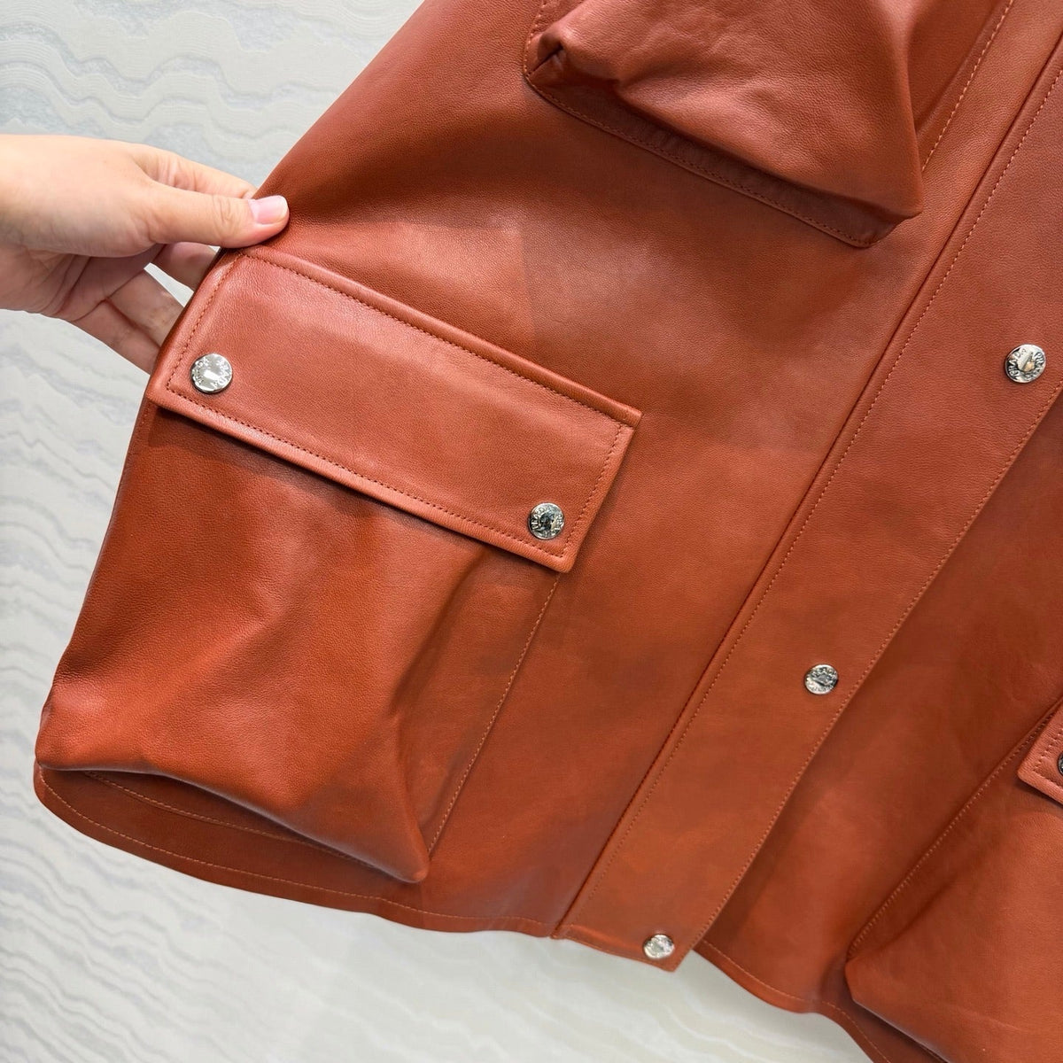 Prada 26S Biker Jacket Long Camel Leather Lambskin 341248