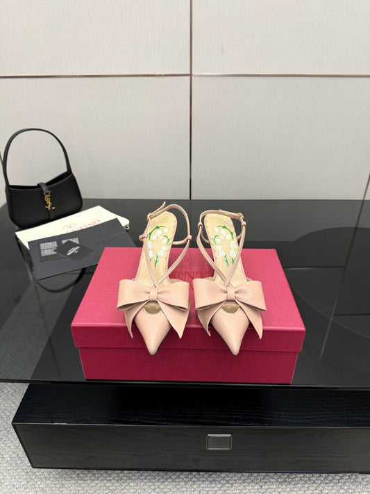 VT Bowow Slingback Pumps 85mm Pink Leather
