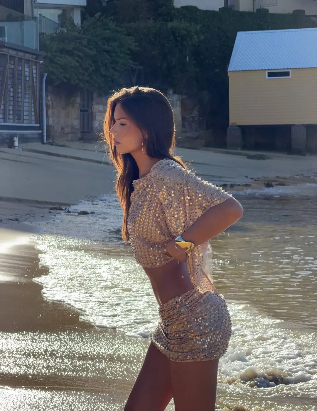 Ivy Sequin Mini Skirt Two-Piece Set