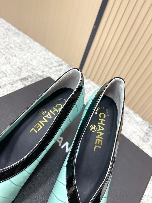 Chanel 26 Closed-Toe Slingback Mint Green in Cowhide 591408