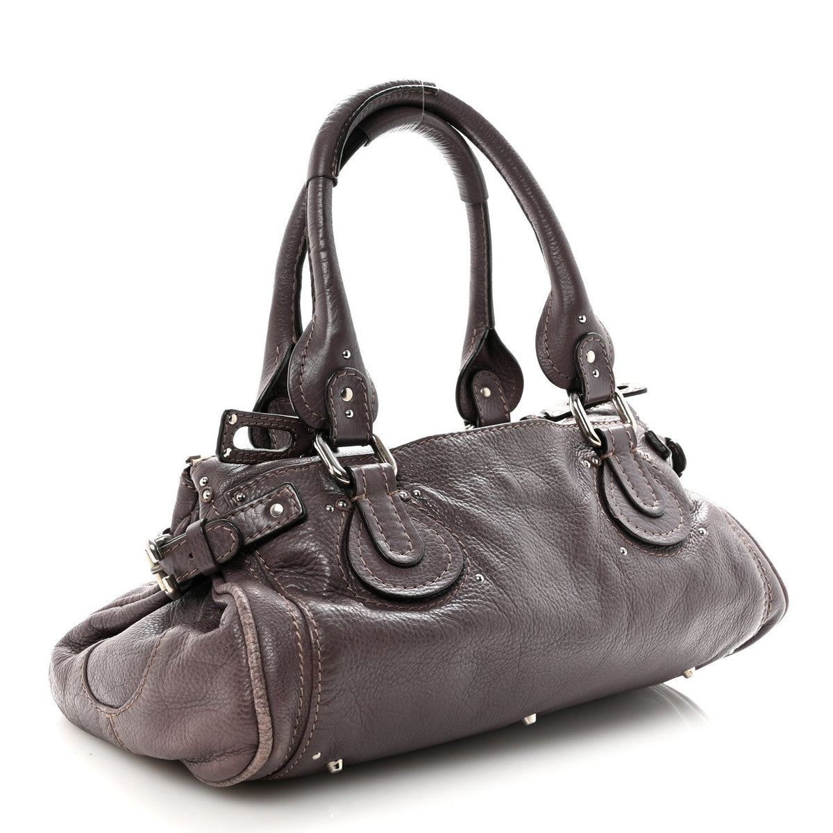 Calfskin Medium Paddington Satchel Purple
