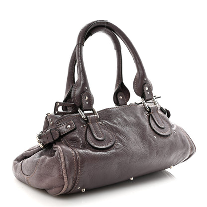 Calfskin Medium Paddington Satchel Purple